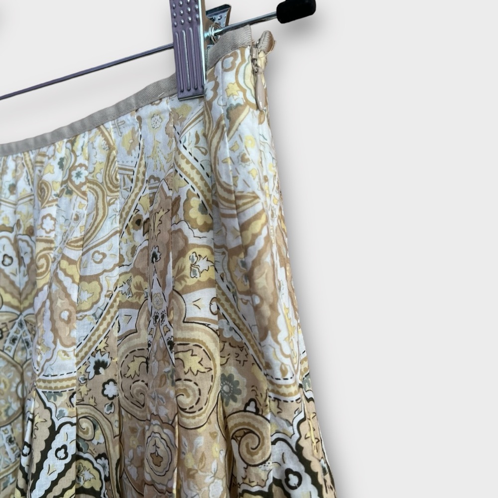 Talbots • Pleated Paisley Print A-Line Skirt - Picture 3 of 7